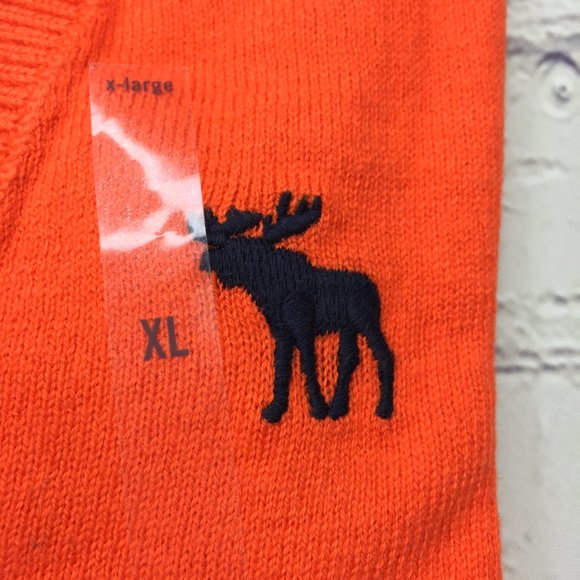 ABERCROMBIE FITCH Girls XL V-Neck Orange Sweater - Picture 4 of 8